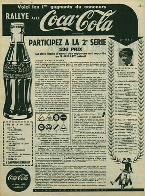 Publicité ancienne Coca-Cola 1957 issue de magazine