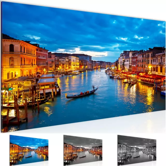 Wandbild Venedig Italien Bild XXL Bilder 100x40 cm blau beige grau schwarz weiß