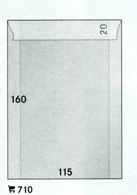Lindner 500 Stück Pergamin Tüten 160x115x20 mm mit Klappe (710)