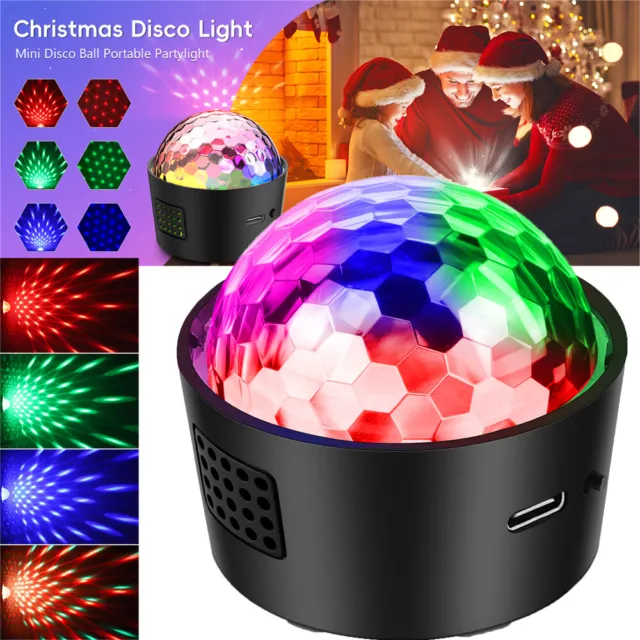 URAQT Mini Disco Ball Light, DJ Ball USB Voice Control Disco Party Lights  Flash Light Stage Lighting Effect Light Portable Rechargeable Disco Ball  for