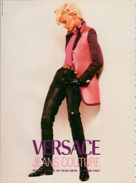 VERSACE JEANS COUTURE Magazine Print Ad Linda Evangelista fashion 1990s ...