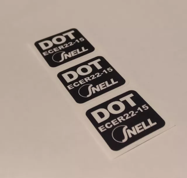 3 x DOT ECE 2215 SNELL sticker Aufkleber Etikett etichetta klistremerke