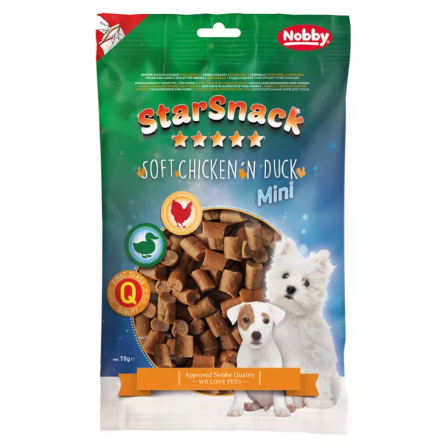 Nobby Perros Starsnack Mini Pollo 'N Duck 70G, Nuevo