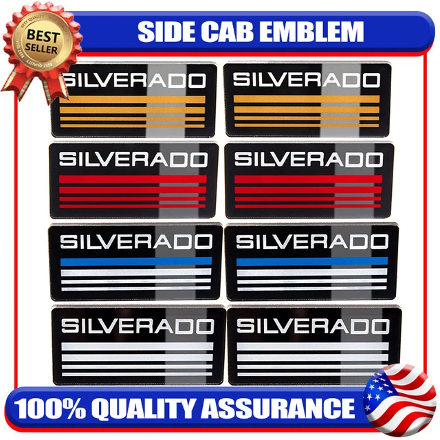 2PCS Pillar Plate Badge for Silverado Cab Emblem Roof SideUniversal 3D Stickers