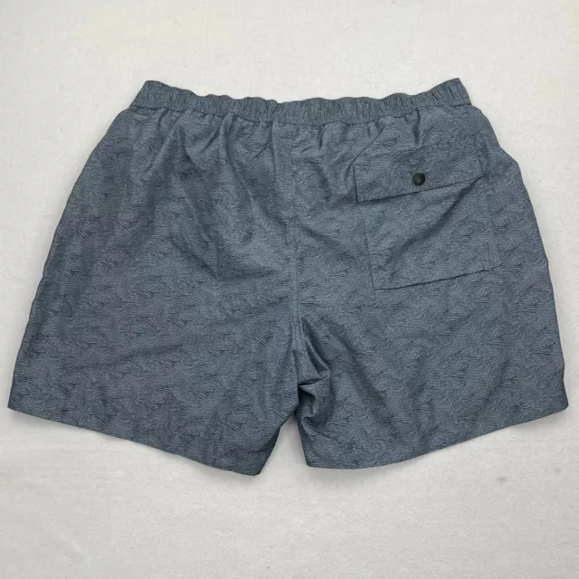 Theory Mens Gray Cosmos Line Wave Elastic Waist Beach Swim Trunks Shorts Size XL 2