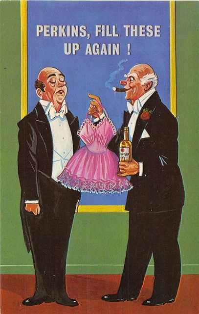 POSTCARD  COMIC   XERXES  RISQUE   Night  Dress   Butler