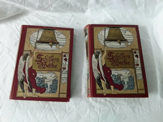 Buch Klassiker 2 Bände Schillers Werke Illustrierte Ausgabe  Jugendstil