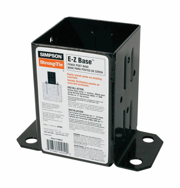 Simpson Strong-Tie 5.6 in. H x 3.83 in. W 12 Ga. Steel Ez Base -Pack of 1