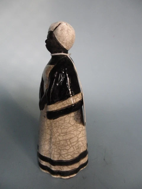 Raku Crazy Clay Studio handgefertigte Damenfigur so. Africa Gerhard de Beer 9" Neu 3