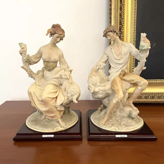 Statues Couple de berger Giuseppe Armani Ceramique de Florence 1982