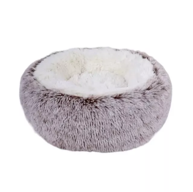 Round Donut Pet Bed Dog Puppy Kitty Cat Soft Fluffy Calming Comfy Plush Bed NEW