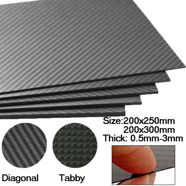 Carbon Fiber Plate Panel Sheet Board 3K Twill Weave High Glossy thick 0.5mm-3mm