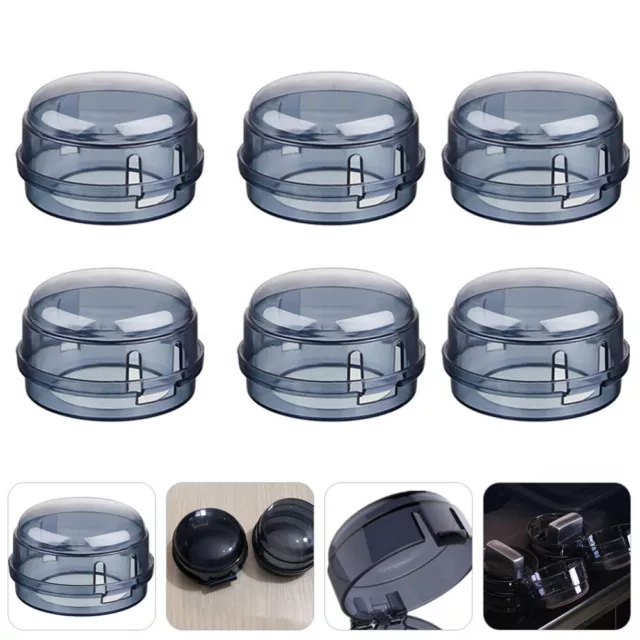 6pcs Gas Knob Covers Transparent Child Proof Safety Guard for Home Kitchen-