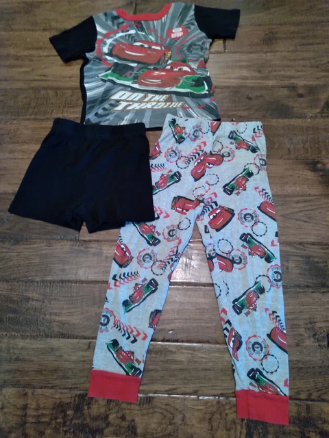 GUC! Boys Disney Cars Lightning McQueen 3 Piece Shorts Pants Pajama Set Size 6