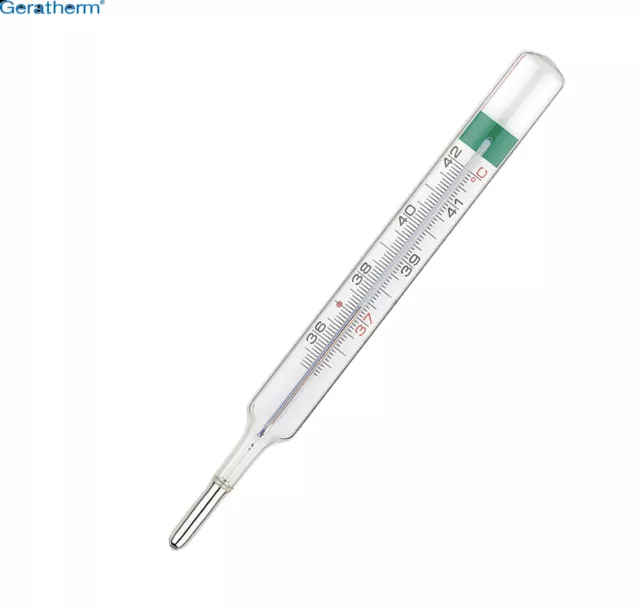 dual scale Geratherm Classic Traditional Clinical Glass Mercury-Free Thermometer