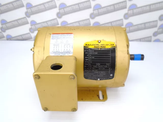 Baldor-Reliance Motor - EM31112 - 3 PH, .75 HP, 1800 RPM, 230/460 V (Tested)