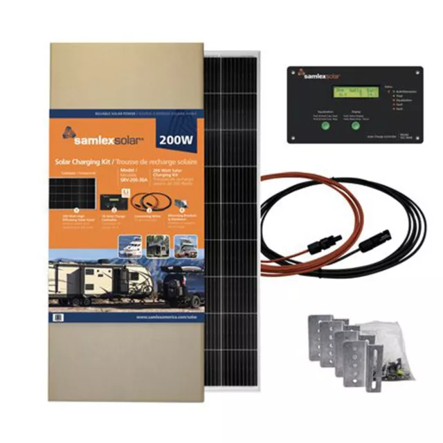 Samlex America SRV-200-30A Battery Charging Solar Panel Kit 200W For RV Vehicle