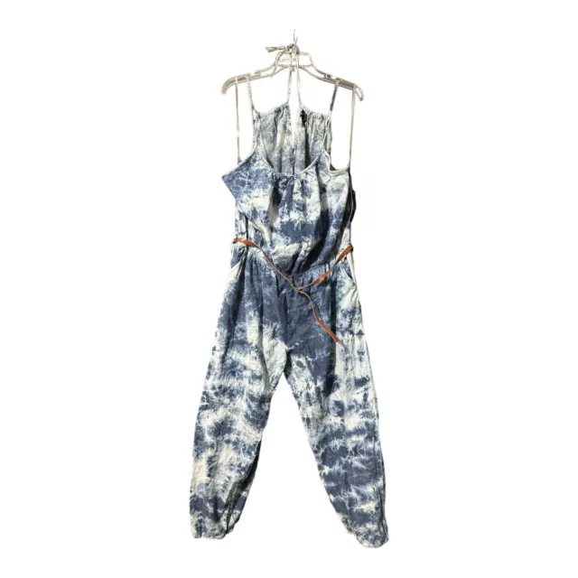 Love by Chesley Womens Blue Tie Dye Strap Jumper Romper One Piece Size 2X New