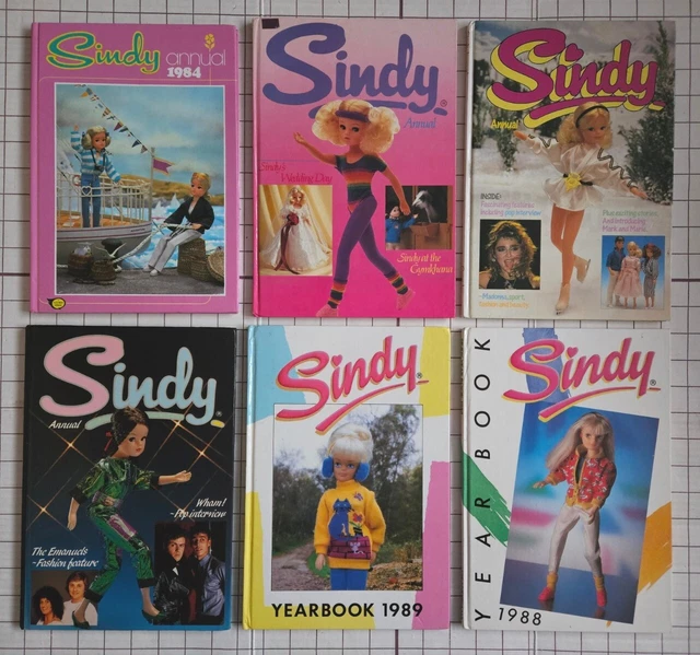 Sindy Annuals & Yearbooks ~ Six 1980s Books featuring Pedigree Sindy & Hasbro