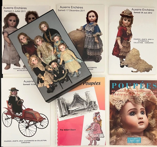 4 Sales Catalogs Auxerre Auctions + Antique Dolls Beds Albert Bazin