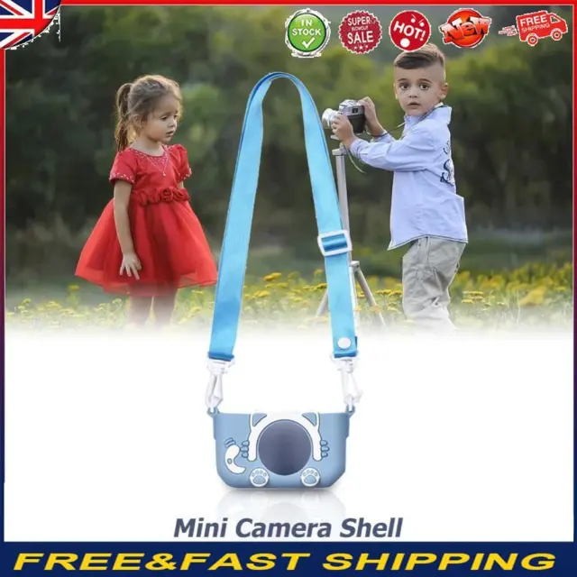 Portable Mini Cartoon Camera Cover Adjustable Silicone Shell (Blue Cat) -