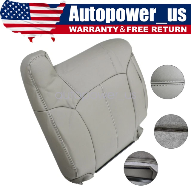 Fits 99-02 Chevy Suburban Tahoe Passenger Top Lean Back Leather Seat Cover Gray