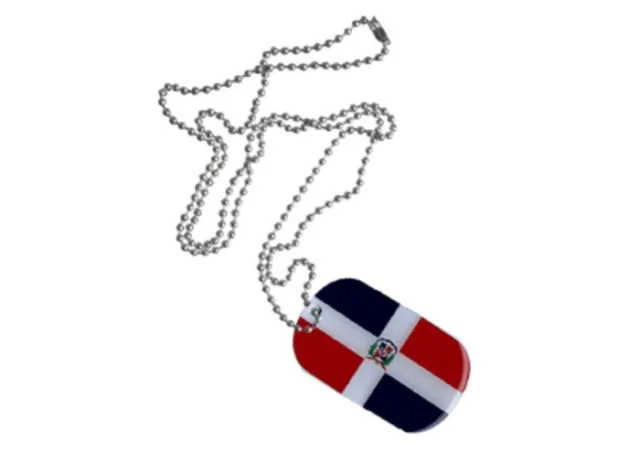 Dog Tag Fahne Flagge Dominikanische Republik DogTag 3x5cm Kette mit Anhänger