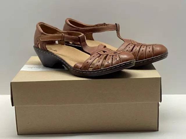 Brand New CLARK'S Gladiator Sandal, Brown Leather ~ Wedge SIZE 7