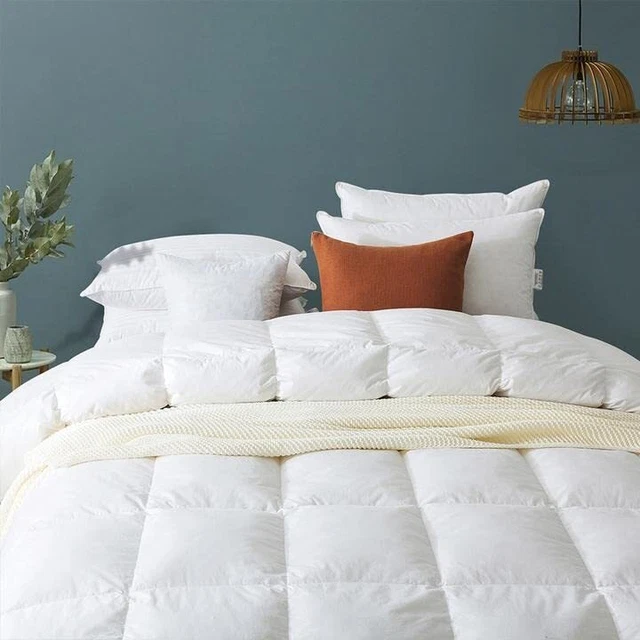 Cotton Quilted White Feather Comforter Filled with Feather & Down–Luxurious