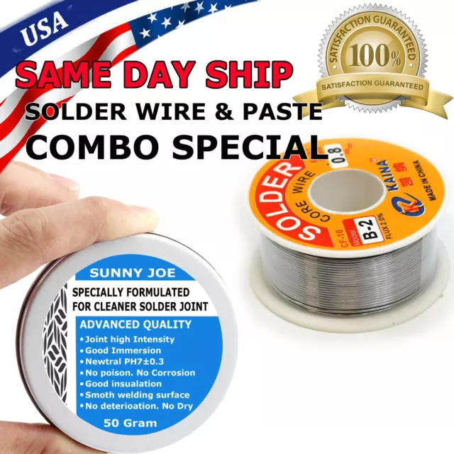 Quality Metal Cased Rosin Soldering Flux Paste Solder Welding Grease + Wire