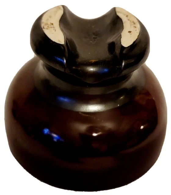 Vtg PP 1958 Large Brown Drip Glaze High Voltage Ceramic Insulator