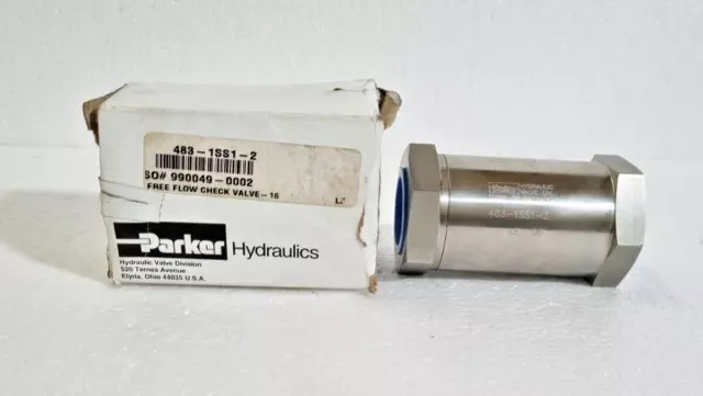 Parker 483-1Ss1-2, Clapet Anti-Retour À Débit Libre 1" En Acier Inoxydable