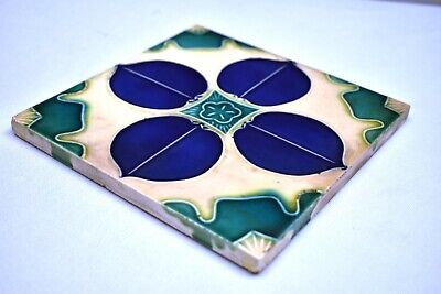 Vintage Tile Art Nouveau Japan Majolica Porcelain Danto Kaisha Collectibles "I92 3