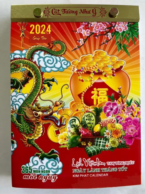2024 ASIAN VIETNAMESE Chinese New Year Wall-Mounted Calendar/ Lich Viet ...