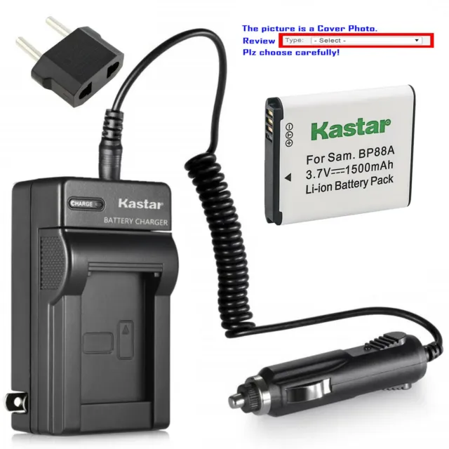 Kastar Battery AC Travel Charger for Samsung EABP88A BP88A Samsung DV300F Camera
