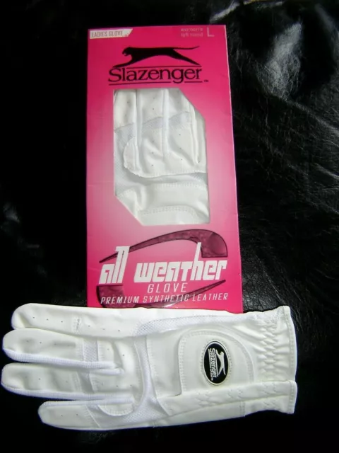 LADIES SLAZENGER ALL WEATHER - Left golf glove for Right-Handers - WHITE - LARGE