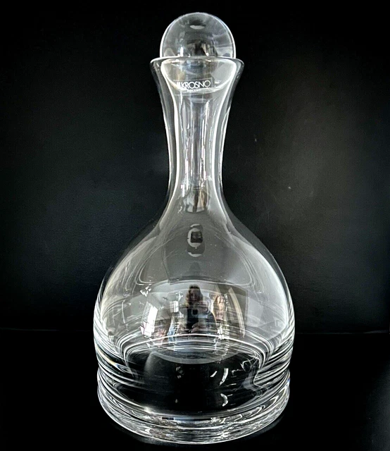 VINTAGE POLISH KROSNO Europo Wine/Spirits Decanter w/ Ball Stopper 10.5