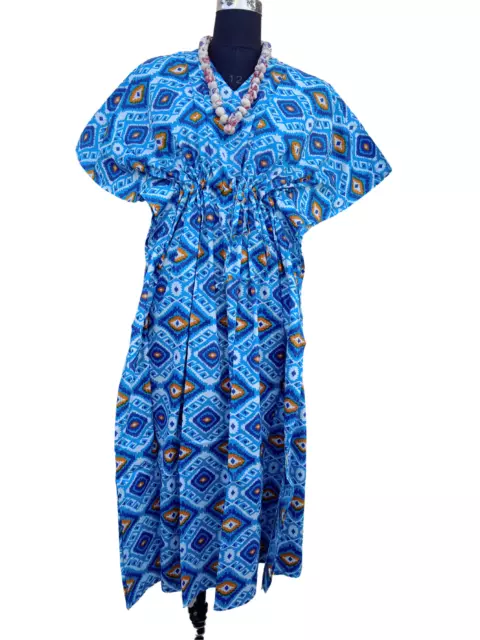 Kaftan Long Dress Cotton Kimono Beach Wear Caftan Bohemian, Maxi Dress Gown