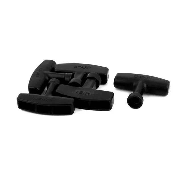 Reemplazo forma T plástico Tirador de arranque manija Perilla Agarre Negro 5PCS