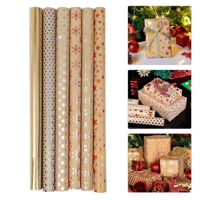 6 piezas Papel de envolver Cumpleaños Regalo Envoltura Papel de embalaje Caja de regalo