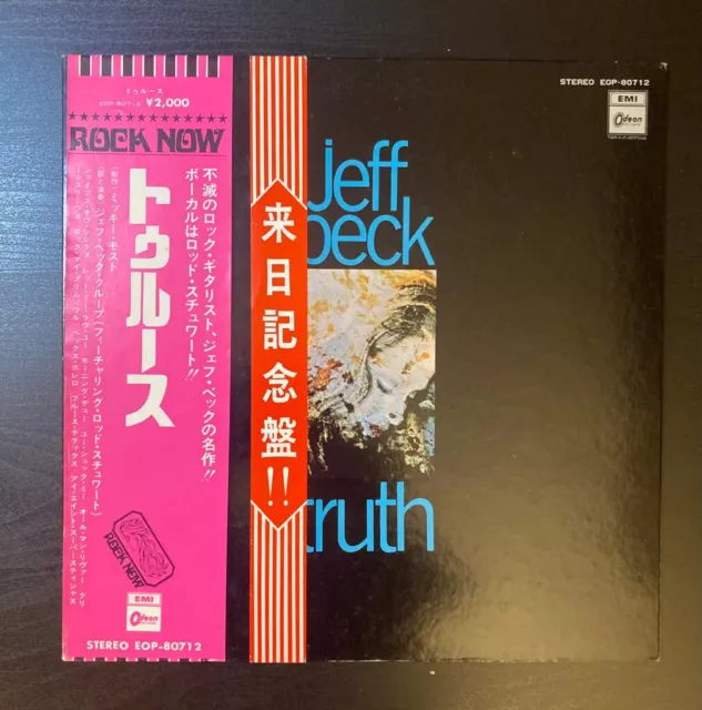 JEFF BECK Truth 1973 LP JAPAN OBI + TOUR OBI Rod Stewart YARDBIRDS Ron Wood RARE