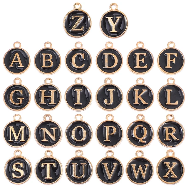 26 Pcs Initial Handwerk Charme Alphabet Brief Perlen Keychain Initial Masterial