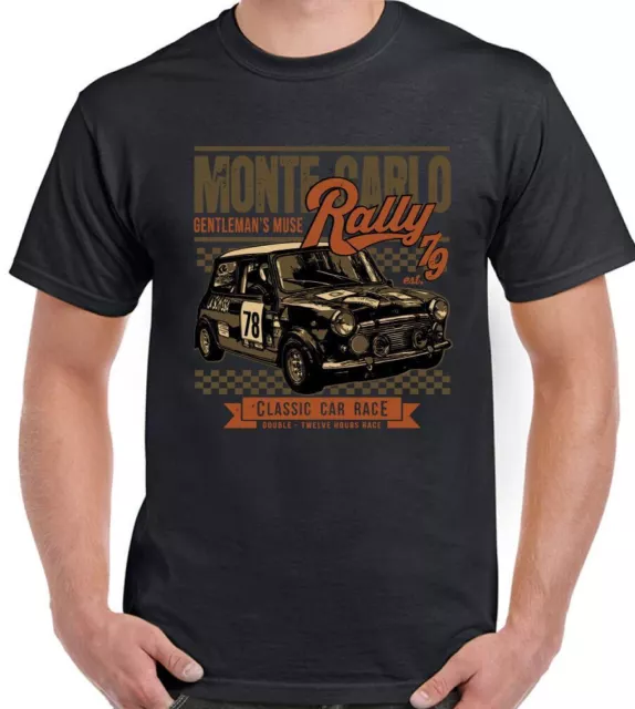 Mini T-Shirt Race Monte Carlo Rally Mens Funny Car Cooper