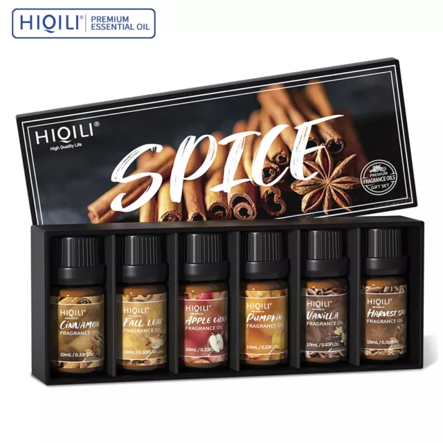 HIQILI 6 Fragrance Oil Gift Set DIY Candle Soap Perfume SPICE Essential Oil Kit