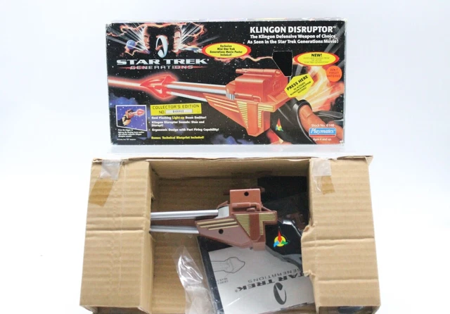 Klingon Disruptor Star Trek giocattolo pistola laser arma Playmates 1994 NUOVO IMBALLO ORIGINALE