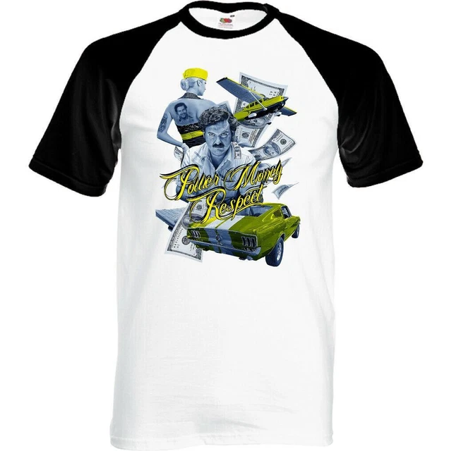 T-shirt Pablo Escobar Money Respect da uomo divertente show televisivo narcos poster cocaina 2