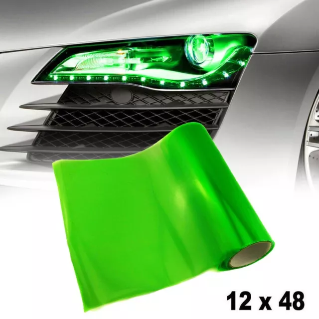 Self Adhesive Green Tint Film for Car For Headlight DRL Fog Light Trim 12 x 48