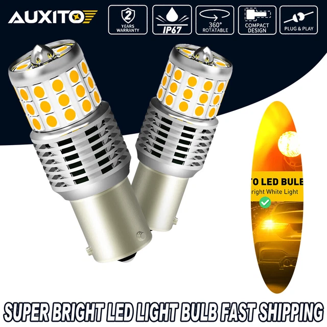 2 Ampoules Clignotants LED PY21W 1156 - Jaune Ambre 4000LM - Compatible CANBUS Sans Hyperflash - 50.000 Heures Durée De Vie