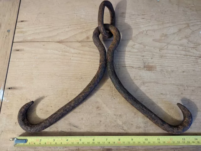 Genuine English Antique Wrought Iron Gambrel/Butchers/Game/Meat Hook~Large~