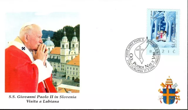 615- Fdc Vatican Visite Pape Jean Paul Ii   En  Slovenie